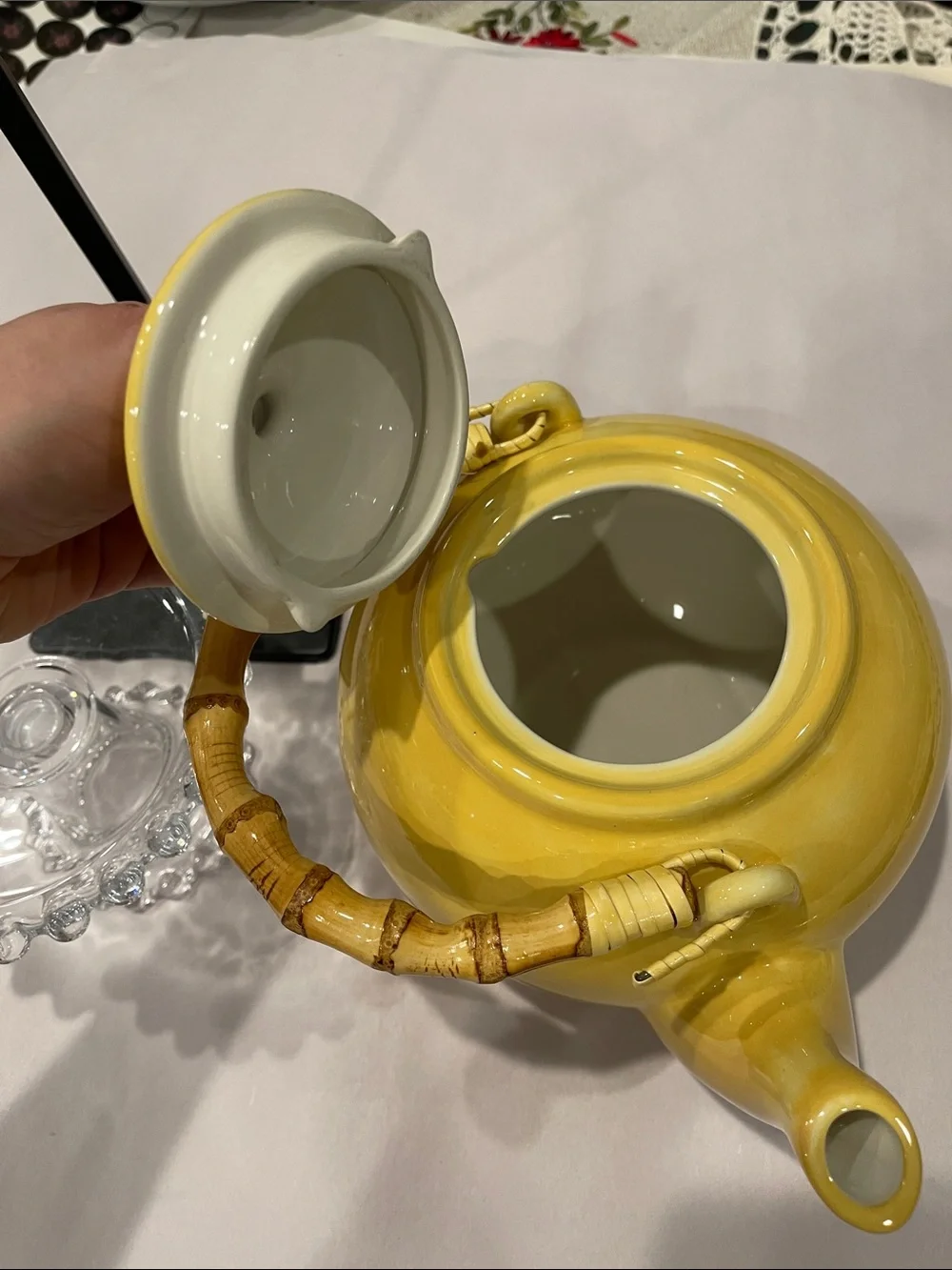 Pottery Barn glossy yellow